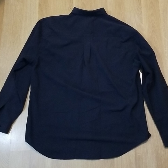 Mens black long sleeve button up shirt with collar and pockets XL - Picture 4 of 10